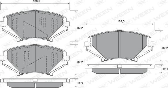 Ween 151-2319 - Brake Pad Set, disc brake autospares.lv