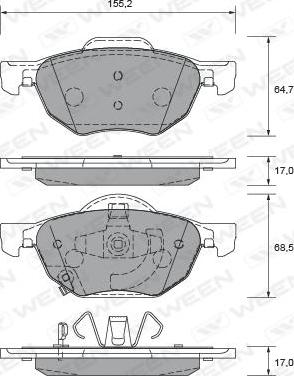 Ween 151-2318 - Brake Pad Set, disc brake autospares.lv