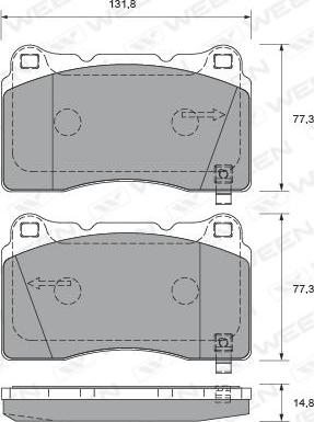 Ween 151-2312 - Brake Pad Set, disc brake autospares.lv