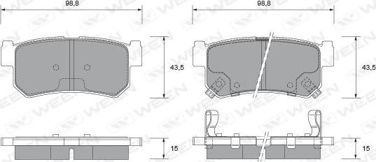 Ween 151-2331 - Brake Pad Set, disc brake autospares.lv