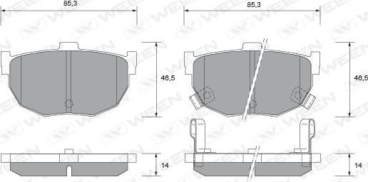 Ween 151-2332 - Brake Pad Set, disc brake autospares.lv