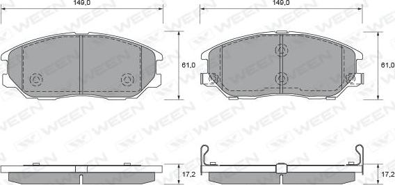 Ween 151-2324 - Brake Pad Set, disc brake autospares.lv