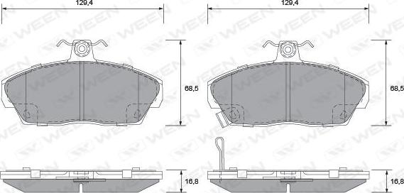 Ween 151-2243 - Brake Pad Set, disc brake autospares.lv