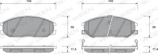 Ween 151-2268 - Brake Pad Set, disc brake autospares.lv