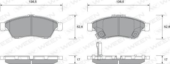 Ween 151-2263 - Brake Pad Set, disc brake autospares.lv