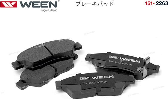 Ween 151-2263 - Brake Pad Set, disc brake autospares.lv