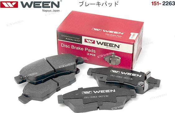 Ween 151-2263 - Brake Pad Set, disc brake autospares.lv