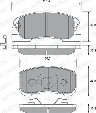 Ween 151-2209 - Brake Pad Set, disc brake autospares.lv