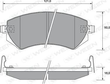 Ween 151-2201 - Brake Pad Set, disc brake autospares.lv