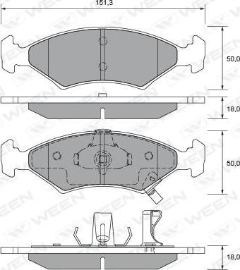 Ween 151-2212 - Brake Pad Set, disc brake autospares.lv