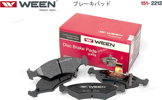 Ween 151-2212 - Brake Pad Set, disc brake autospares.lv