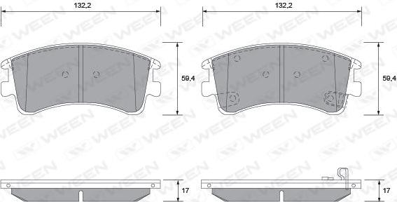 Ween 151-2280 - Brake Pad Set, disc brake autospares.lv