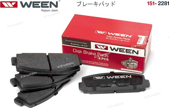 Ween 151-2281 - Brake Pad Set, disc brake autospares.lv