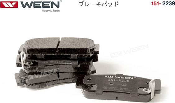 Ween 151-2239 - Brake Pad Set, disc brake autospares.lv