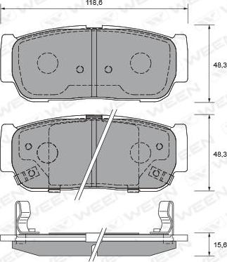 Ween 151-2239 - Brake Pad Set, disc brake autospares.lv