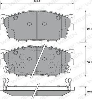 Ween 151-2230 - Brake Pad Set, disc brake autospares.lv