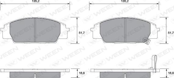 Ween 151-2226 - Brake Pad Set, disc brake autospares.lv