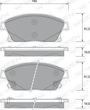 Ween 151-2730 - Brake Pad Set, disc brake autospares.lv