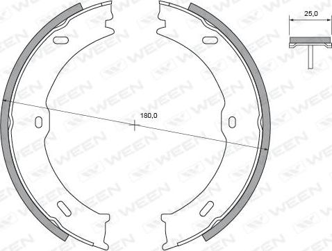 Ween 152-2499 - Brake Shoe Set, parking brake autospares.lv