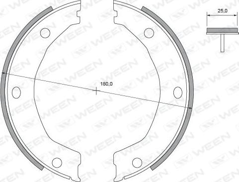 Ween 152-2490 - Brake Shoe Set, parking brake autospares.lv