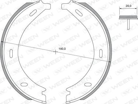 Ween 152-2443 - Brake Shoe Set, parking brake autospares.lv