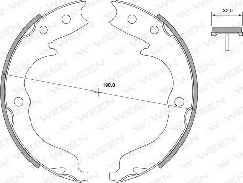 Ween 152-2455 - Brake Shoe Set, parking brake autospares.lv