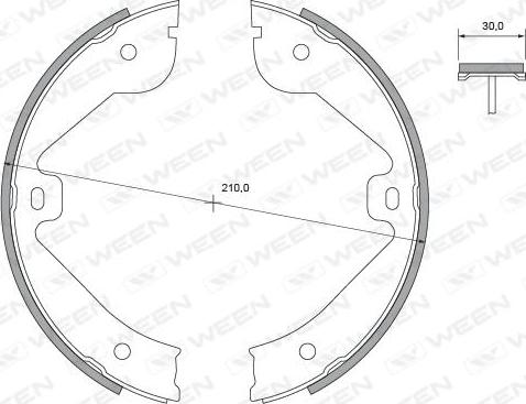 Ween 152-2485 - Brake Shoe Set, parking brake autospares.lv