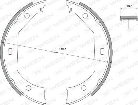 Ween 152-2428 - Brake Shoe Set, parking brake autospares.lv