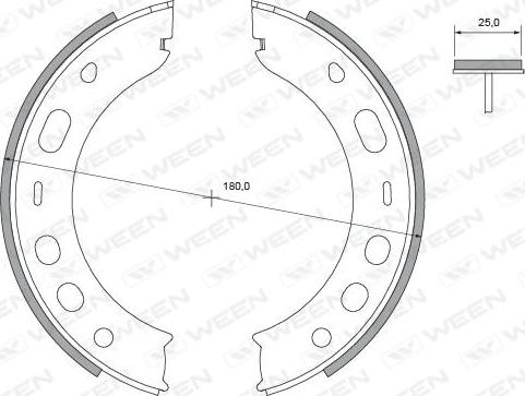 Ween 152-2479 - Brake Shoe Set, parking brake autospares.lv