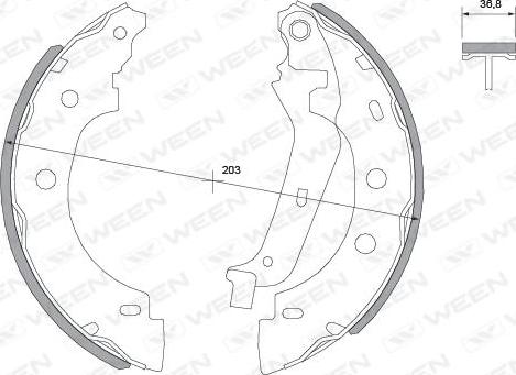 Ween 152-2049 - Brake Shoe Set autospares.lv