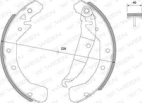 Ween 152-2007 - Brake Shoe Set autospares.lv