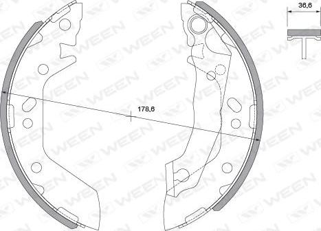 Ween 152-2012 - Brake Shoe Set autospares.lv