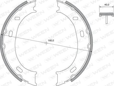 Ween 152-2112 - Brake Shoe Set, parking brake autospares.lv