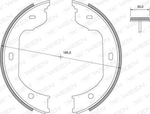 Ween 152-2134 - Brake Shoe Set, parking brake autospares.lv