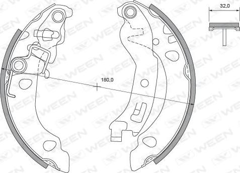 Ween 152-2130 - Brake Shoe Set autospares.lv