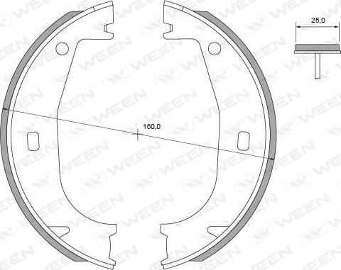 Ween 152-2396 - Brake Shoe Set, parking brake autospares.lv