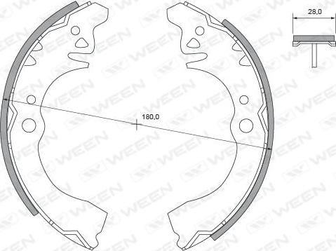 Ween 152-2327 - Brake Shoe Set autospares.lv