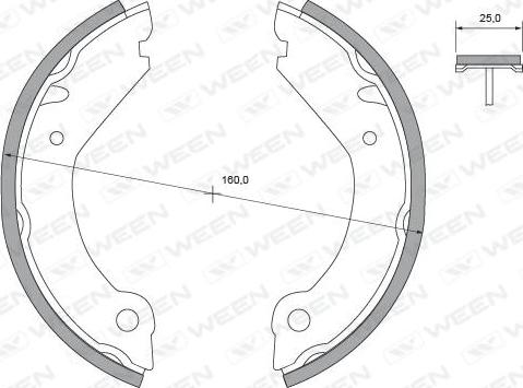 Ween 152-2286 - Brake Shoe Set, parking brake autospares.lv