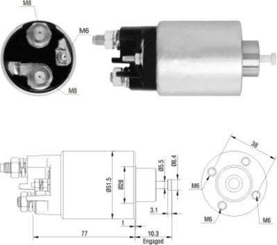 WE PARTS 471480157 - Solenoid Switch, starter autospares.lv