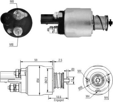 WE PARTS 471480126 - Solenoid Switch, starter autospares.lv