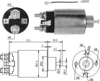 WE PARTS 471480221 - Solenoid Switch, starter autospares.lv