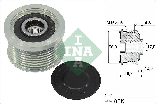 Wilmink Group WG1990611 - Pulley, alternator, freewheel clutch autospares.lv