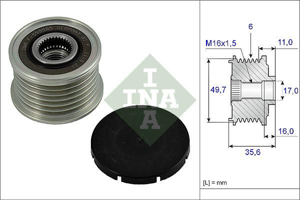 Wilmink Group WG1253599 - Pulley, alternator, freewheel clutch autospares.lv