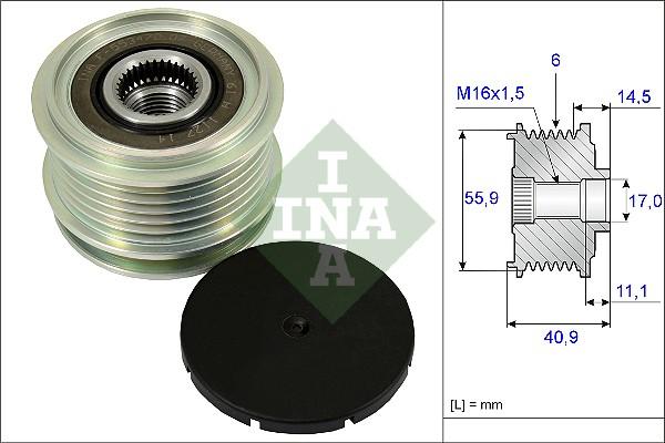 Wilmink Group WG1253595 - Pulley, alternator, freewheel clutch autospares.lv