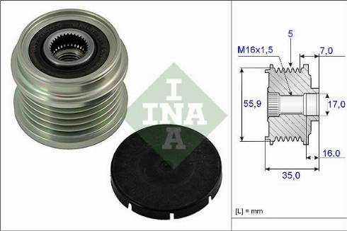 Wilmink Group WG1253590 - Pulley, alternator, freewheel clutch autospares.lv