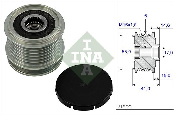 Wilmink Group WG1253593 - Pulley, alternator, freewheel clutch autospares.lv