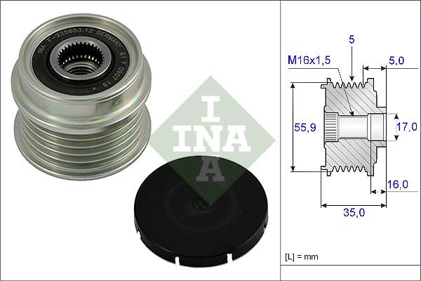 Wilmink Group WG1253587 - Pulley, alternator, freewheel clutch autospares.lv