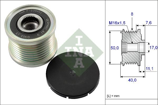 Wilmink Group WG1253695 - Pulley, alternator, freewheel clutch autospares.lv