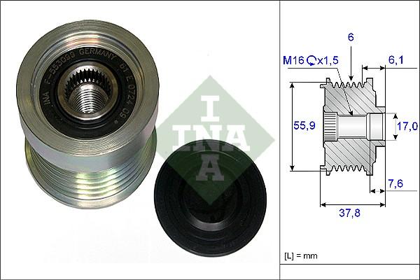 Wilmink Group WG1253649 - Pulley, alternator, freewheel clutch autospares.lv