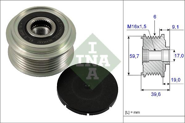 Wilmink Group WG1253644 - Pulley, alternator, freewheel clutch autospares.lv